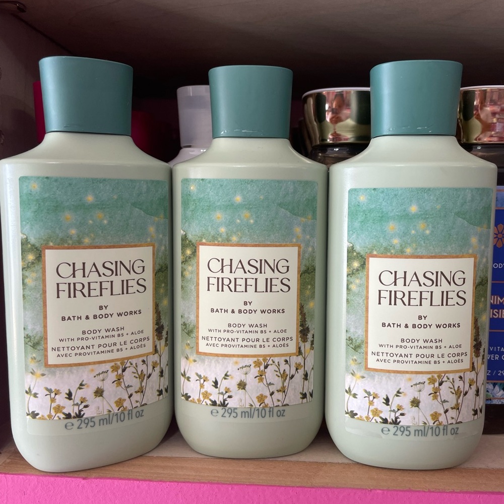 3 Bath & Body Works Chasing Fireflies Body Wash - Mint Green